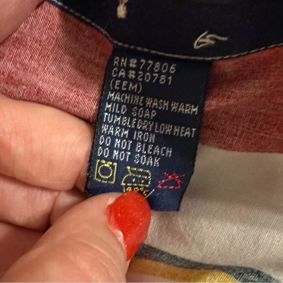 Tommy Hilfiger Vintage 90s Striped Button Down Shirt XL Crest Logo - Picture 10 of 12